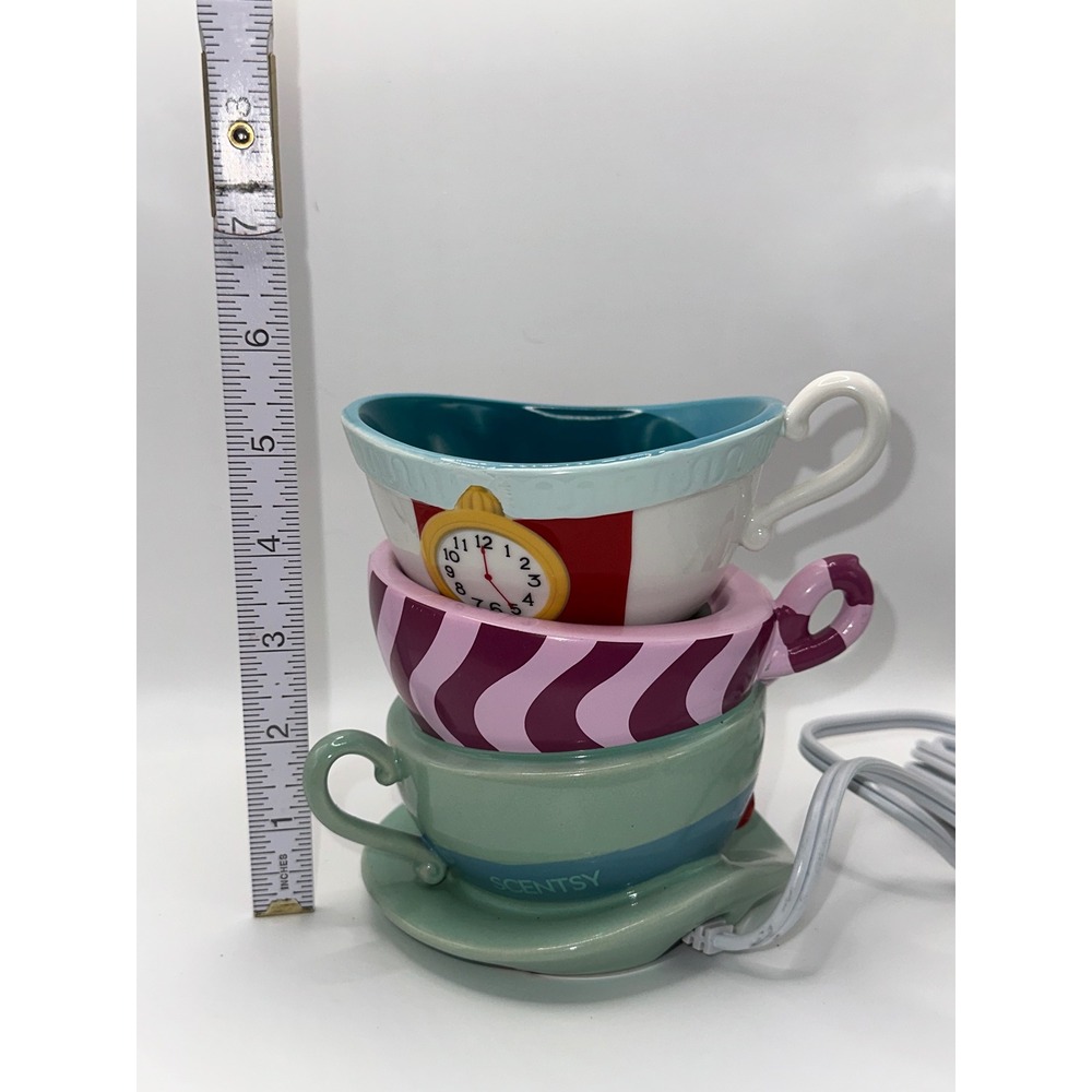 Scentsy Disney Alice in Wonderland Wax Warmer Stacked Teacups Were All Mad Here - Picture 7 of 8